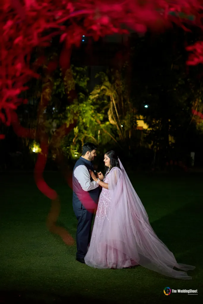 Engagement shoot at The Clarks Varanasi - couple ring exchange by The WeddingShoot